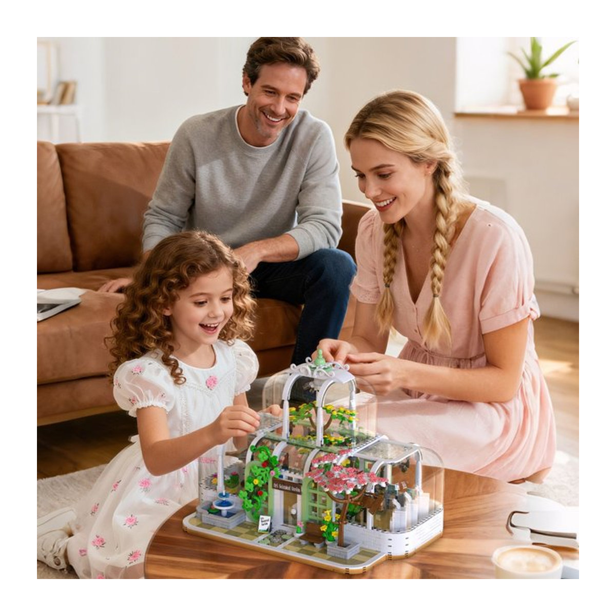 AMAZINGBLOKS Botanischer Garten Baukasten mit Blumenhaus-Modell und transparenter Straßenszene, mehrfarbig - Bild 1