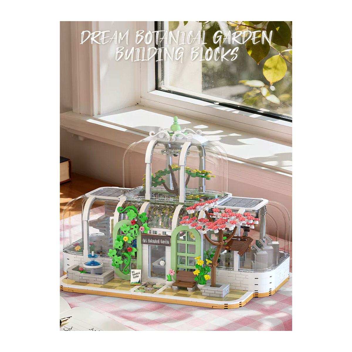 AMAZINGBLOKS Botanischer Garten Baukasten mit Blumenhaus-Modell und transparenter Straßenszene, mehrfarbig - Bild 7
