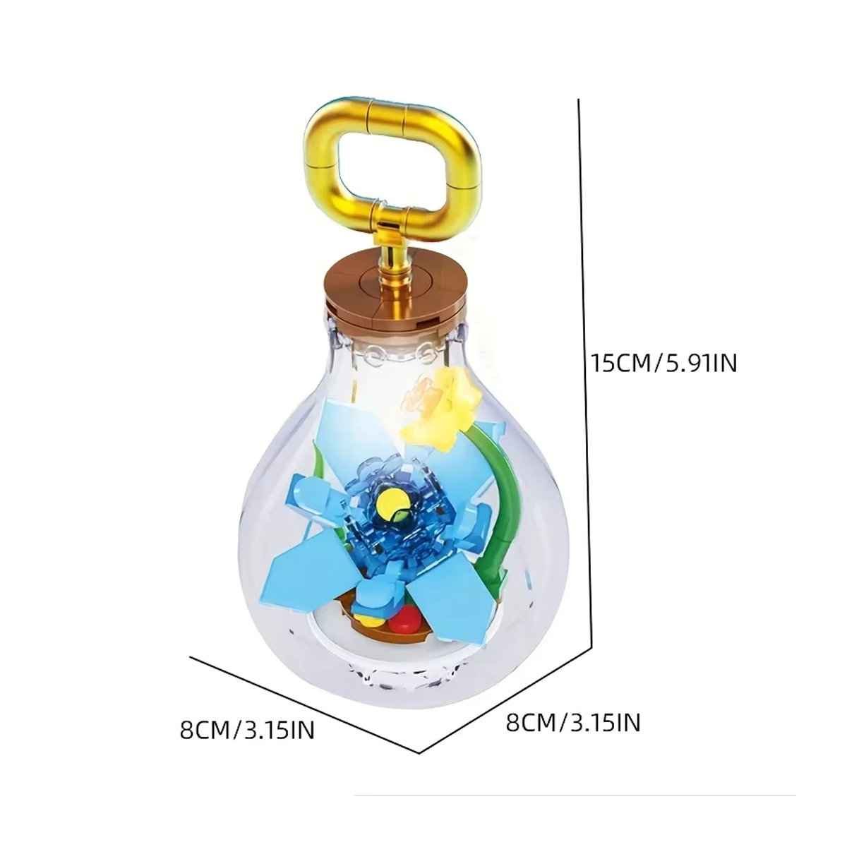 AMAZINGBLOKS Kreative Glühbirnen-Blumen-Bausteine mit Lichtern, Mehrfarbige Sukkulenten-Topfpflanzen aus Kunststoff zur Dekoration - Bild 3