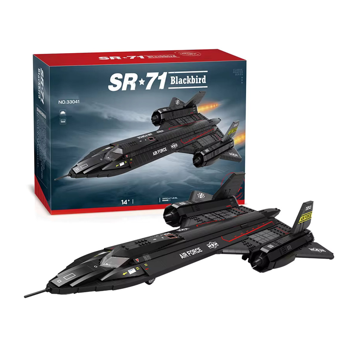 AMAZINGBLOKS SR-71 Blackbird Bausteine Modell Strategisches Aufklärungsflugzeug in Schwarz mit Federfahrwerk - Bild 7