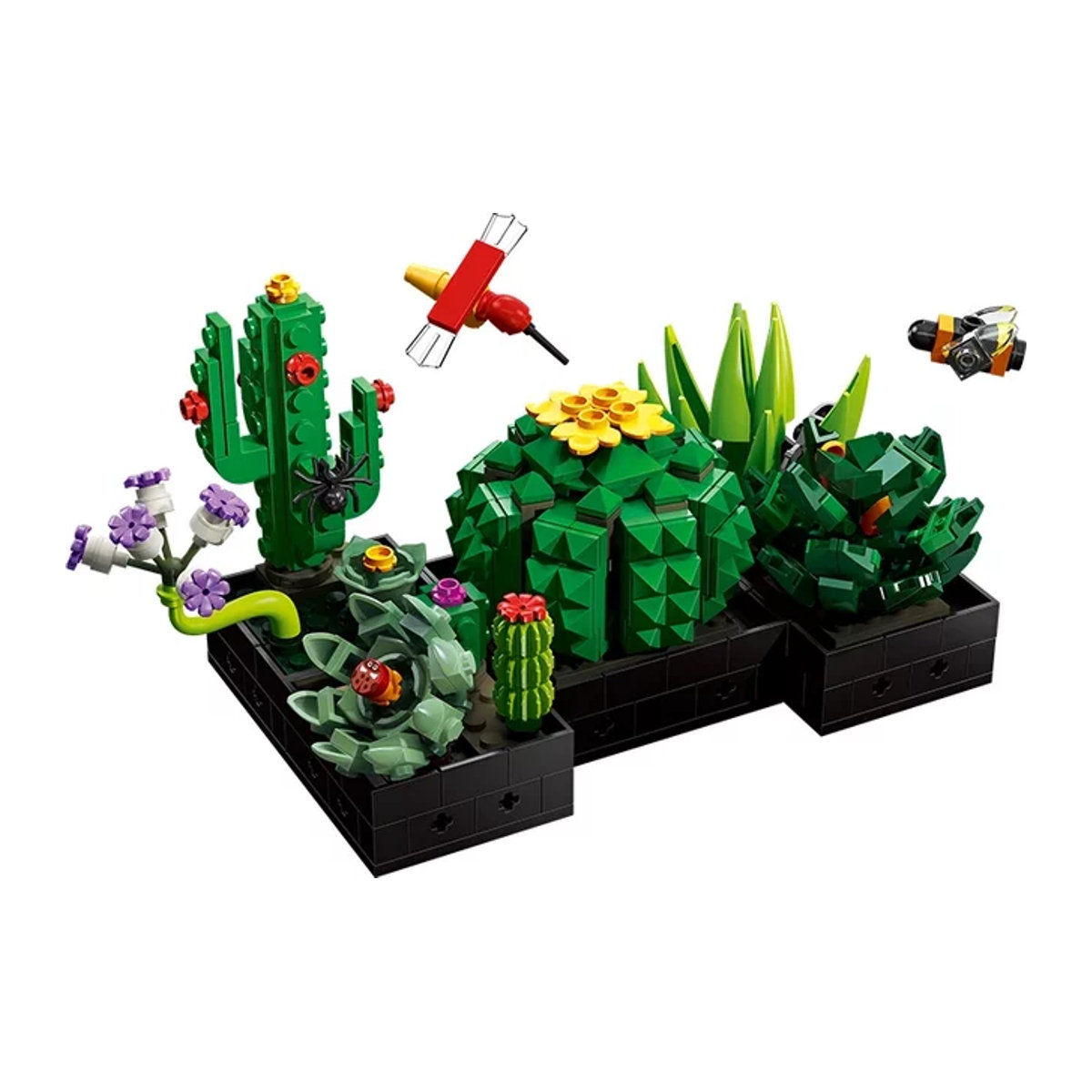 AMAZINGBLOKS Sukkulenten-Pflanzen-Set aus Kunststoff mit 590 Teilen, Mehrfarbiges Kaktus-Modell als Schreibtisch-Dekoration und Spielzeug für Teenager - Bild 1