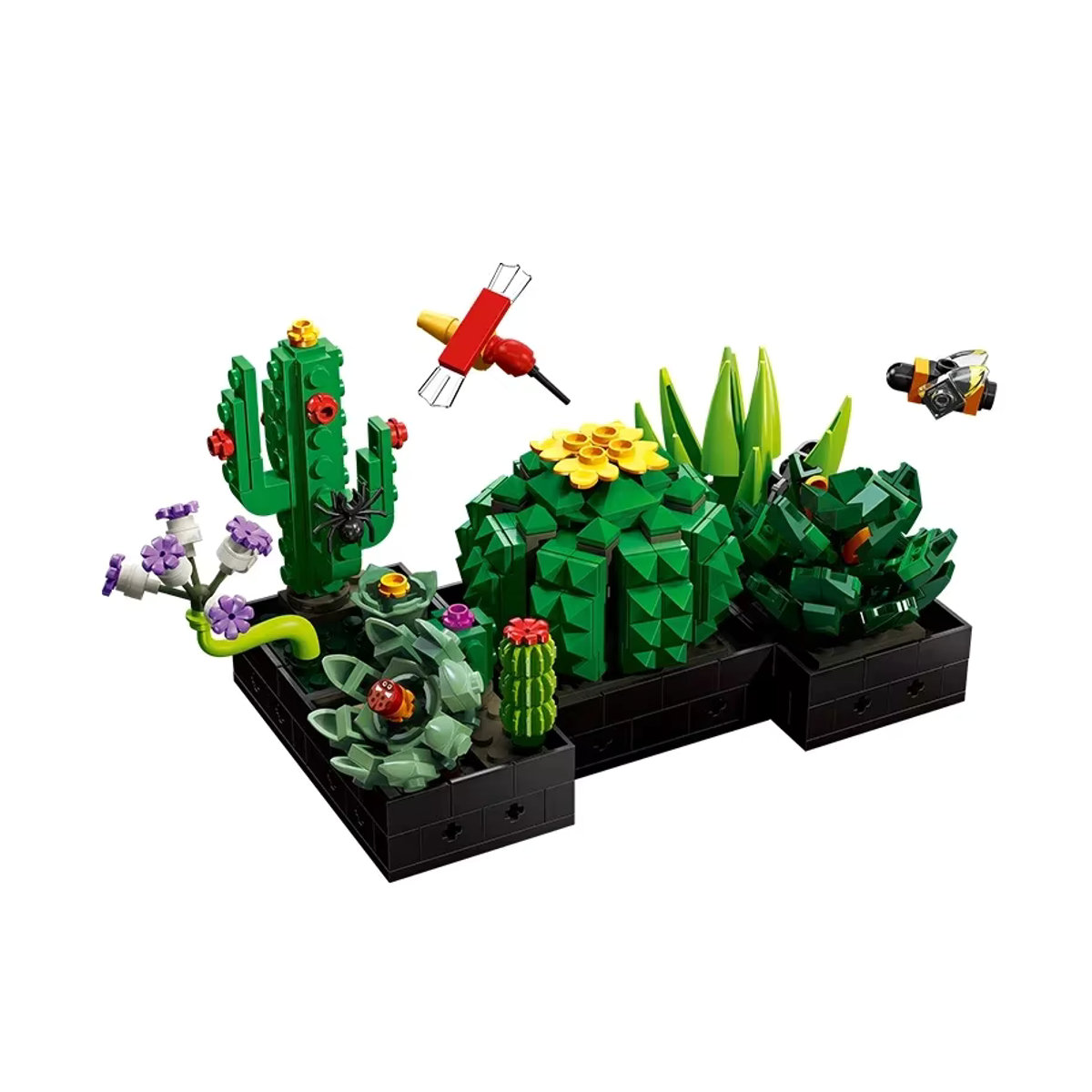 AMAZINGBLOKS Sukkulenten-Pflanzen-Set aus Kunststoff mit 590 Teilen, Mehrfarbiges Kaktus-Modell als Schreibtisch-Dekoration und Spielzeug für Teenager - Bild 7