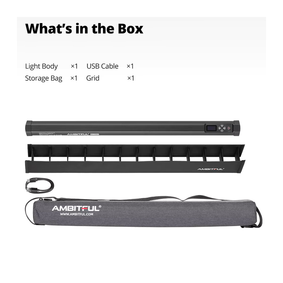 AMBITFUL Liebes a2 pro RGB LED Video-Stick Vollfarb-Röhrenlicht mit integrierter Lithium-Batterie und App-Steuerung (2500K-8500K) - Bild 2