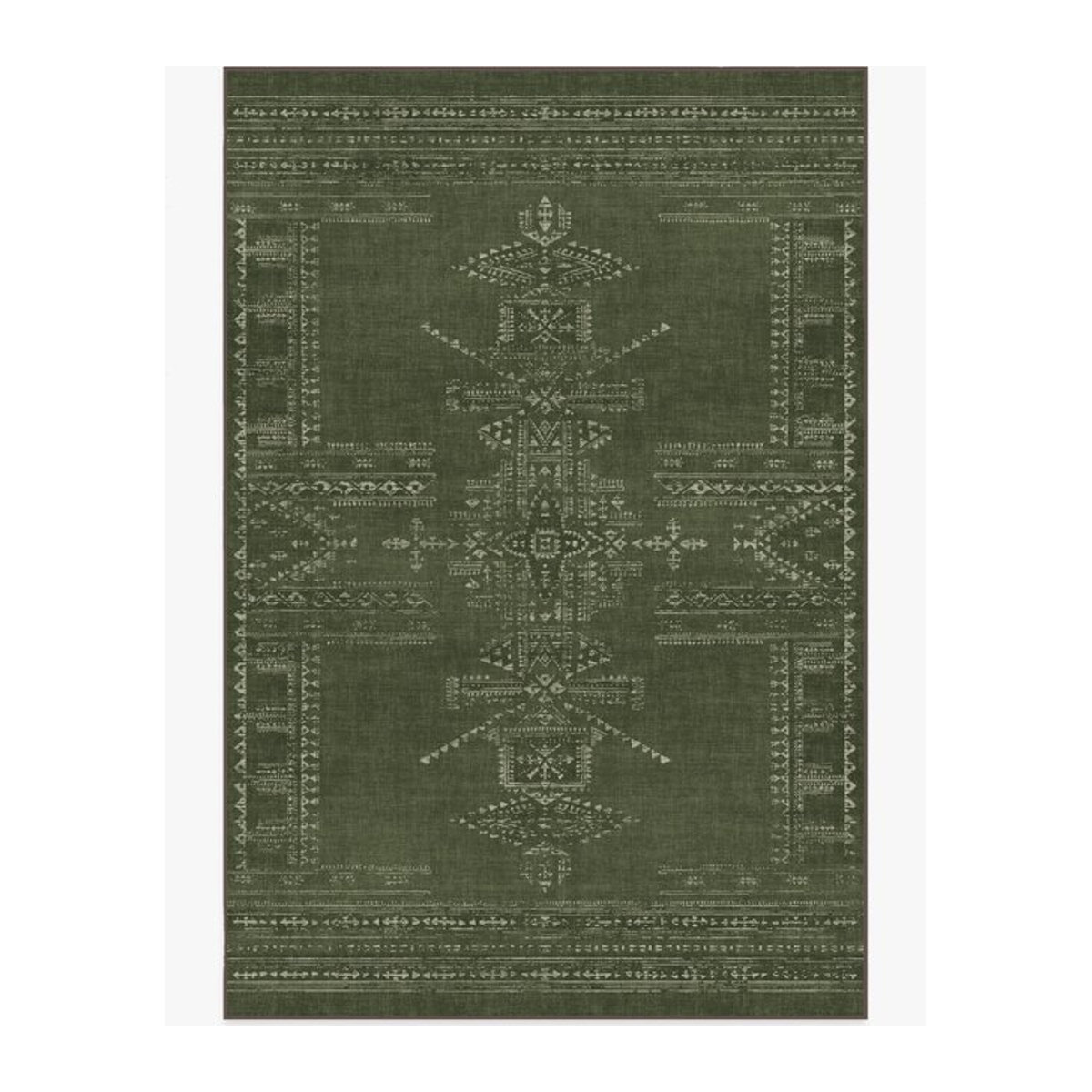 Amira Teppich in Grün mit geometrischem Design für Wohnzimmer und Schlafzimmer - Bild 1