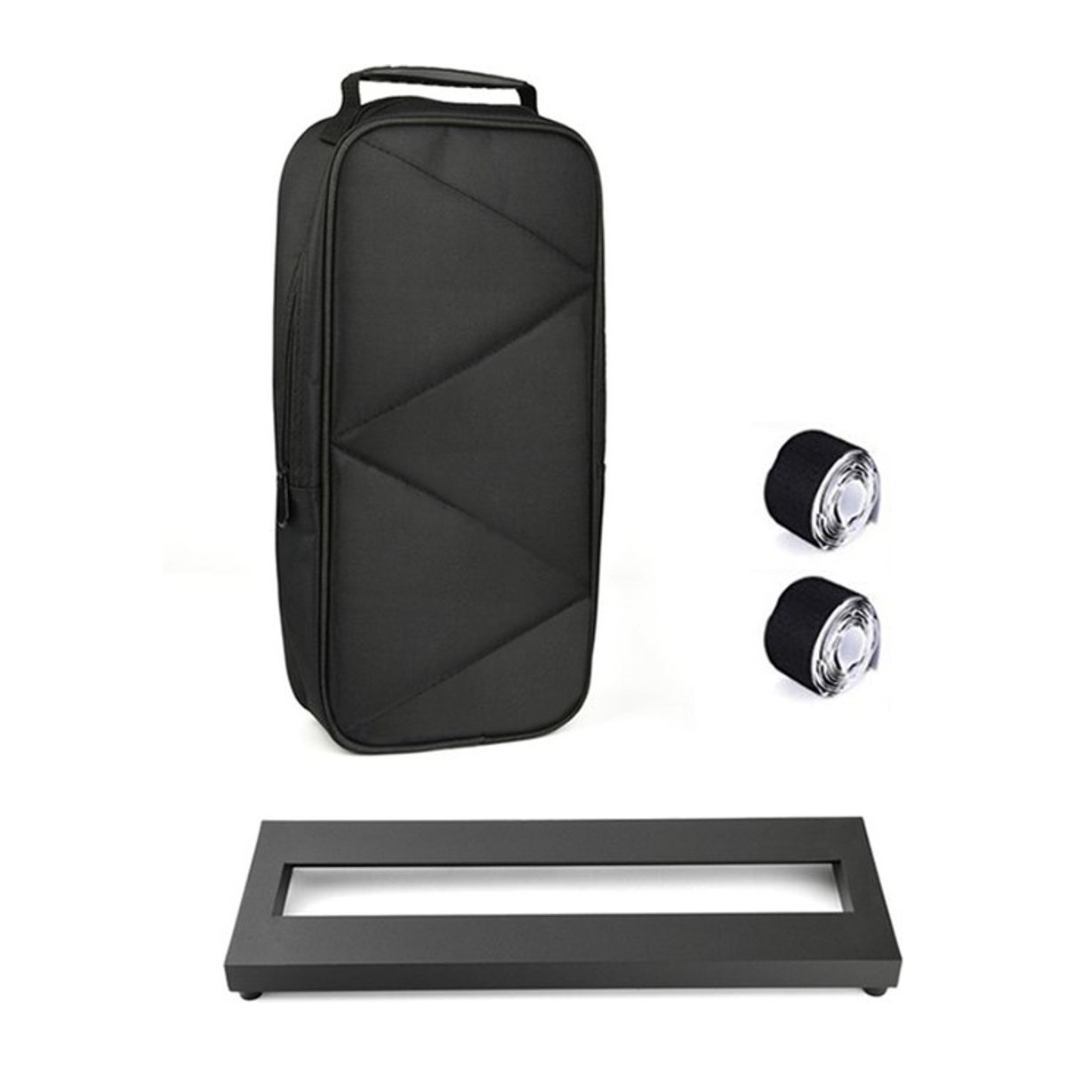 ammoon Gitarreneffektpedalbrett aus Aluminiumlegierung in Schwarz mit Tragetasche, B: 38,1 cm x T: 12,45 cm - Bild 1