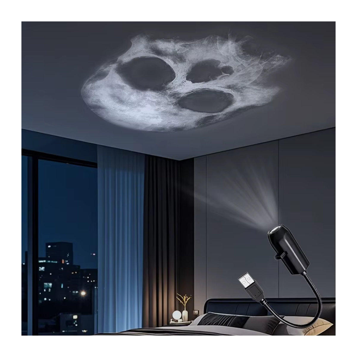 ammtoo Halloween Projektionslicht mit USB-Anschluss für Wand und Decke, Schwarz - Bild 2