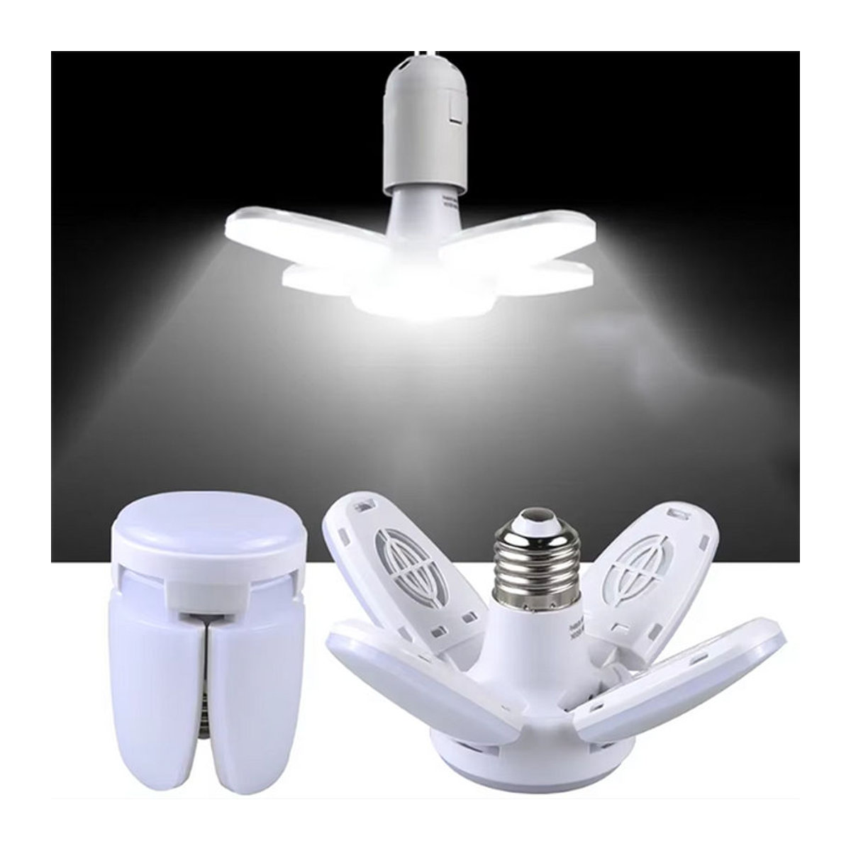 ammtoo LED 4-Blatt-Glühbirne E27 aus Aluminium mit warmweißem Licht und zusammenklappbarem Design - Bild 1
