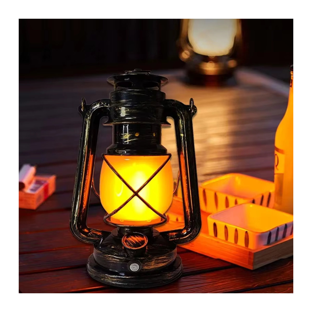 Ammtoo Retro LED Campingleuchte wiederaufladbar mit 3 Beleuchtungsmodi als tragbare Pferdelaterne für das Zelt und den Außenbereich - Bild 5