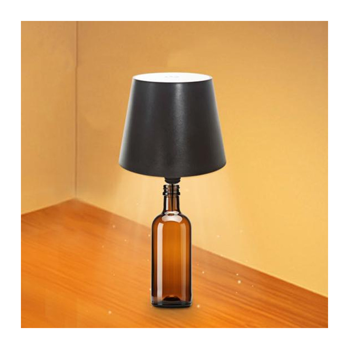 Amusedly LED Tischlampe in Wein-Flaschen-Design, grau, kabellos mit USB-Aufladung und dimmbarer Touch-Steuerung - Bild 6