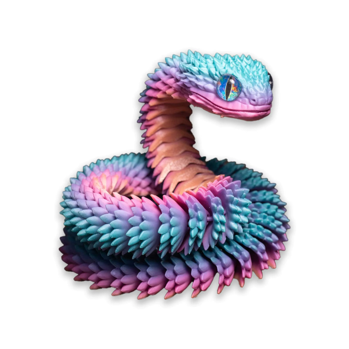 AMZSTEM Realistische 3D-gedruckte Schlangenstatue mit beweglichen Gelenken, Mehrfarbiges Fidget-Spielzeug und Tiermodell aus Kunststoff - Bild 1