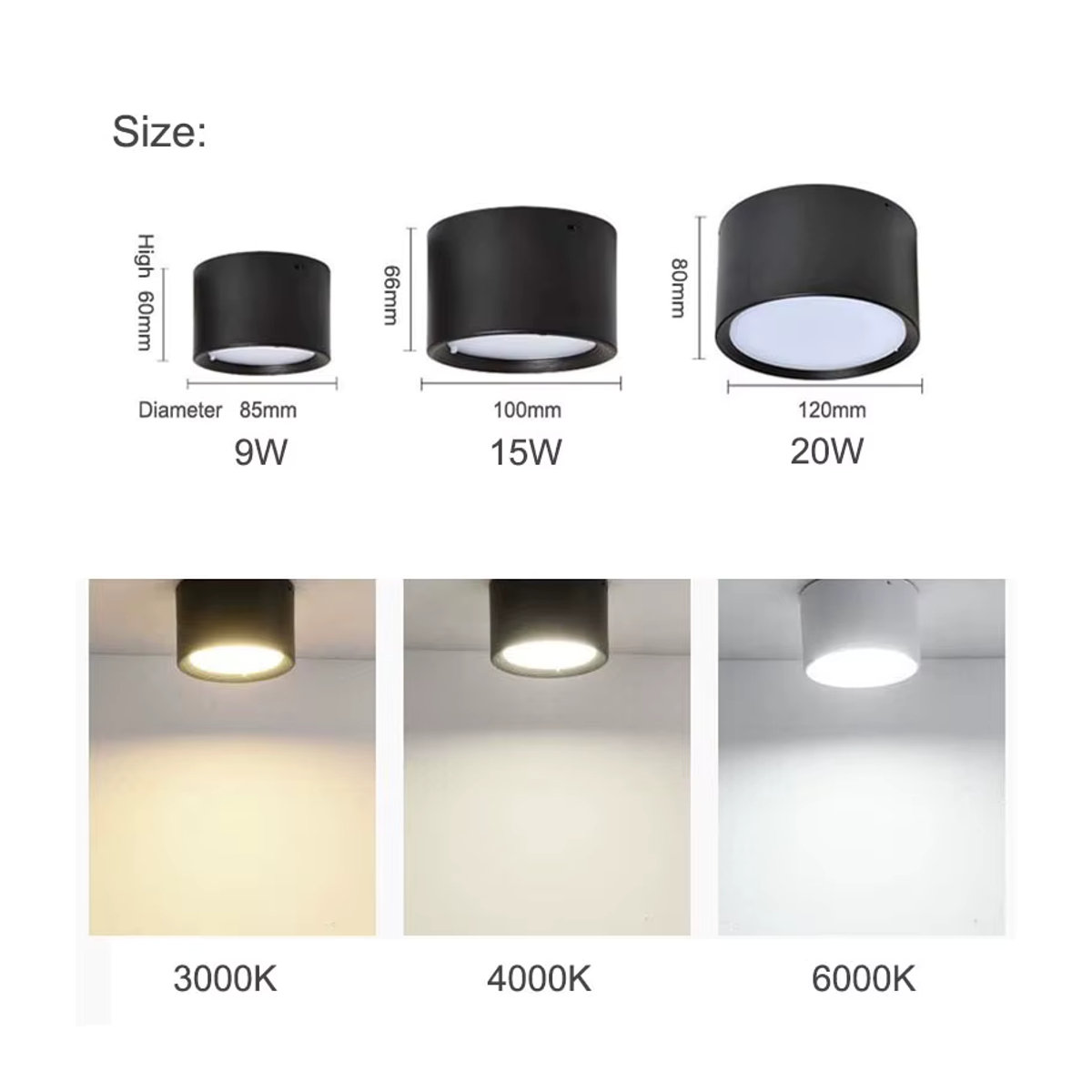 ANADnight Nordic LED Downlight Aufputz-Strahler in Weiß für Wohnzimmer und Schlafzimmer - Bild 4