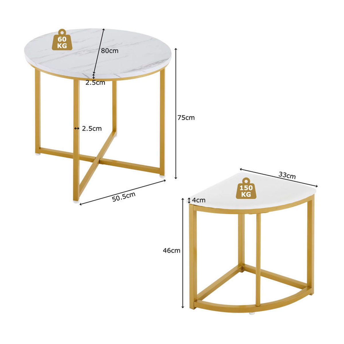 Anajqaqia Esszimmer-Set mit Tisch und 4 Stühlen in Weiß, moderner Esstisch mit MDF-Platte und Samtstühlen mit vergoldetem Metallrahmen - Bild 4
