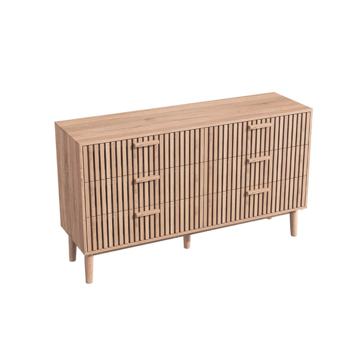 Anajqaqia Kommode mit 6 Schubladen im skandinavischen Design, Natur, B/T/H: 100 x 34 x 73 cm - Bild 7