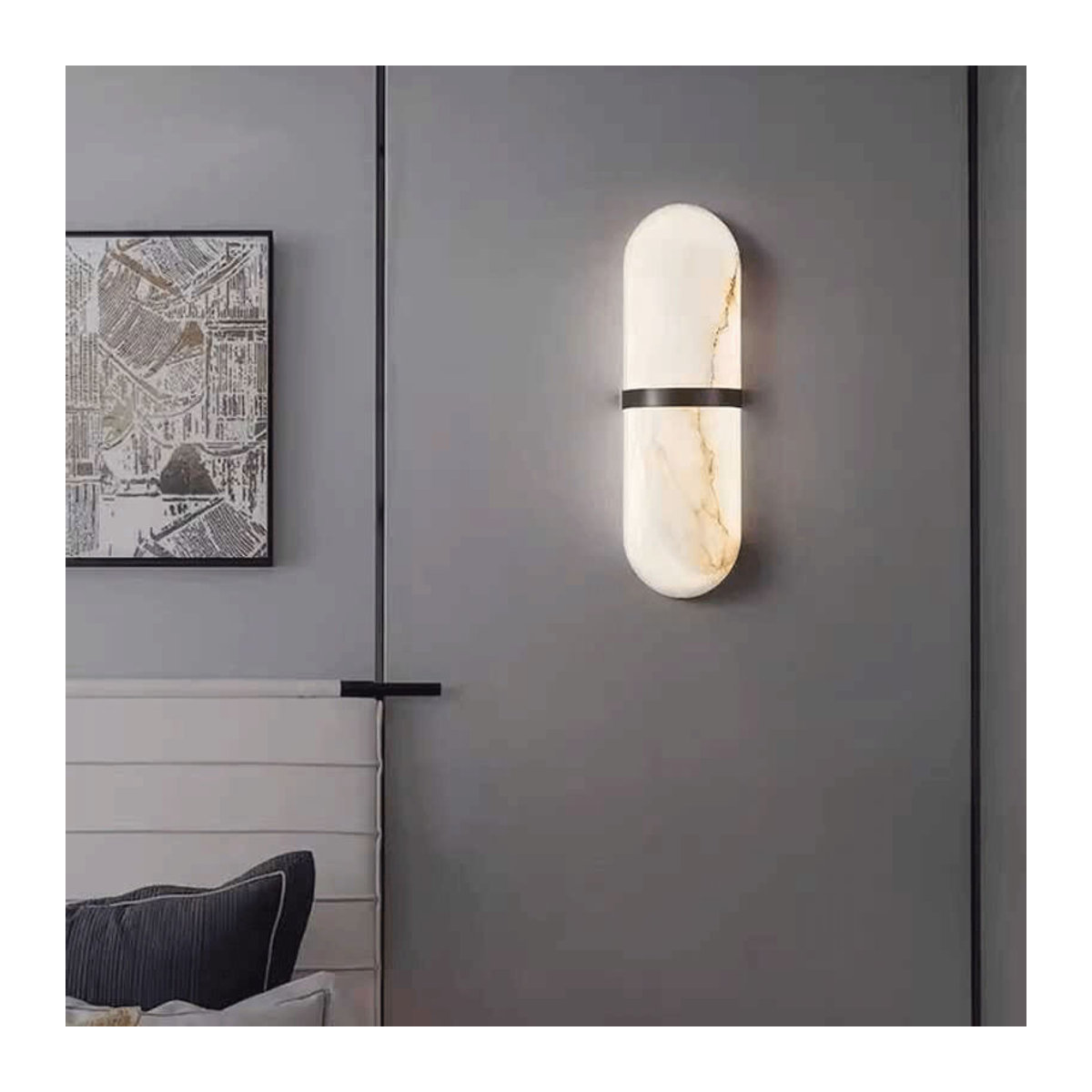 ANCISTER Wandleuchte aus weißem Marmor und Kupfer in minimalistischem Design - Bild 1