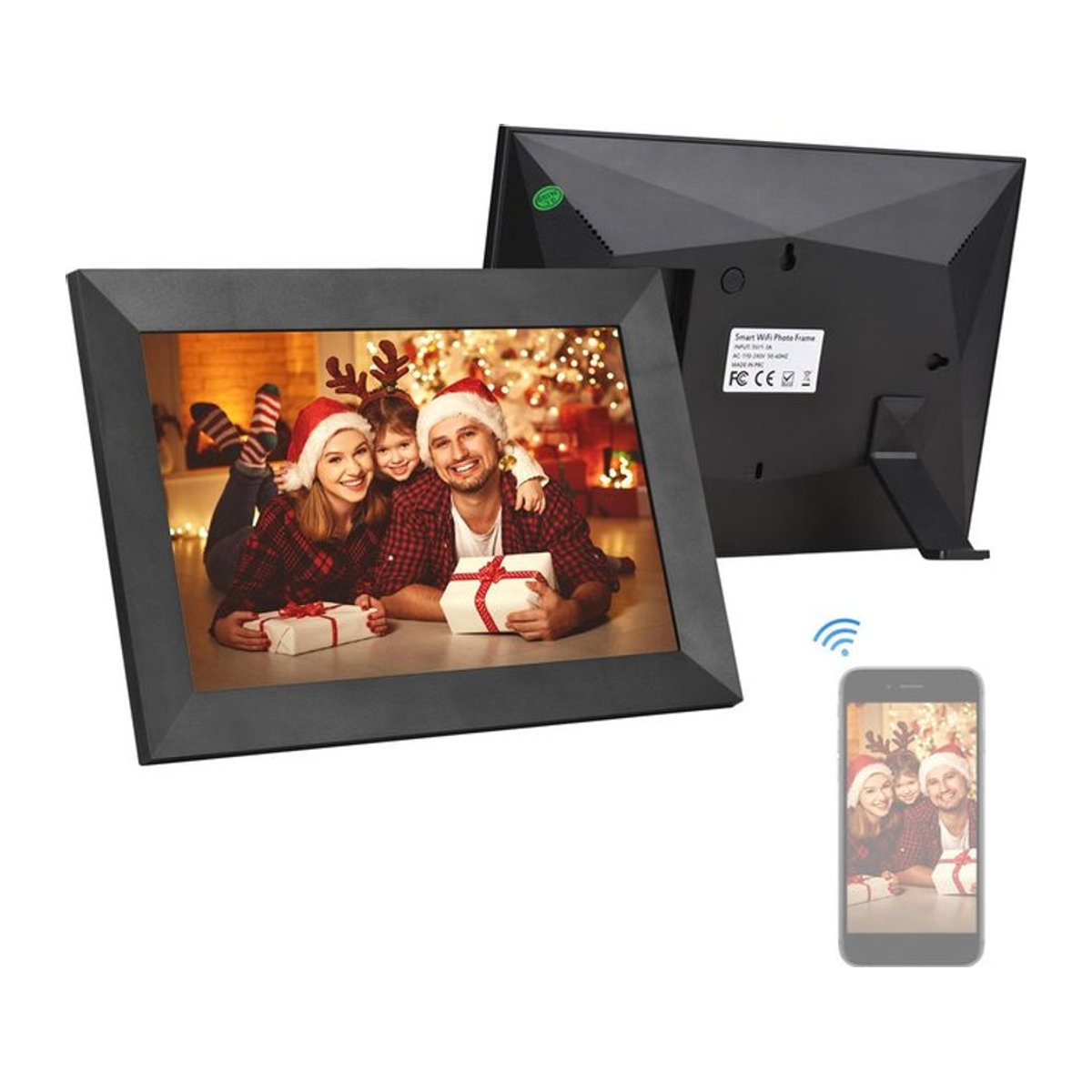 Andoer Smart WiFi Digitaler Bilderrahmen 8 Zoll mit IPS Touchscreen, Videowiedergabe und Musikwiedergabe, Schwarz, B/H: 20 x 13 cm - Bild 1