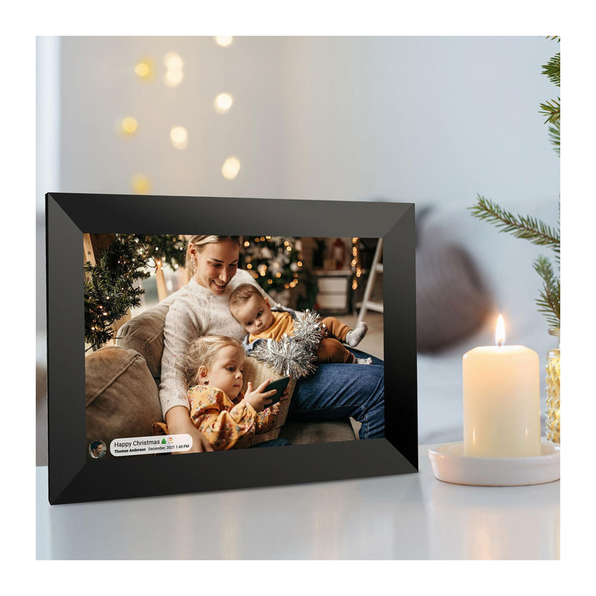 Andoer Smart WiFi Digitaler Bilderrahmen 8 Zoll mit IPS Touchscreen, Videowiedergabe und Musikwiedergabe, Schwarz, B/H: 20 x 13 cm - Bild 2