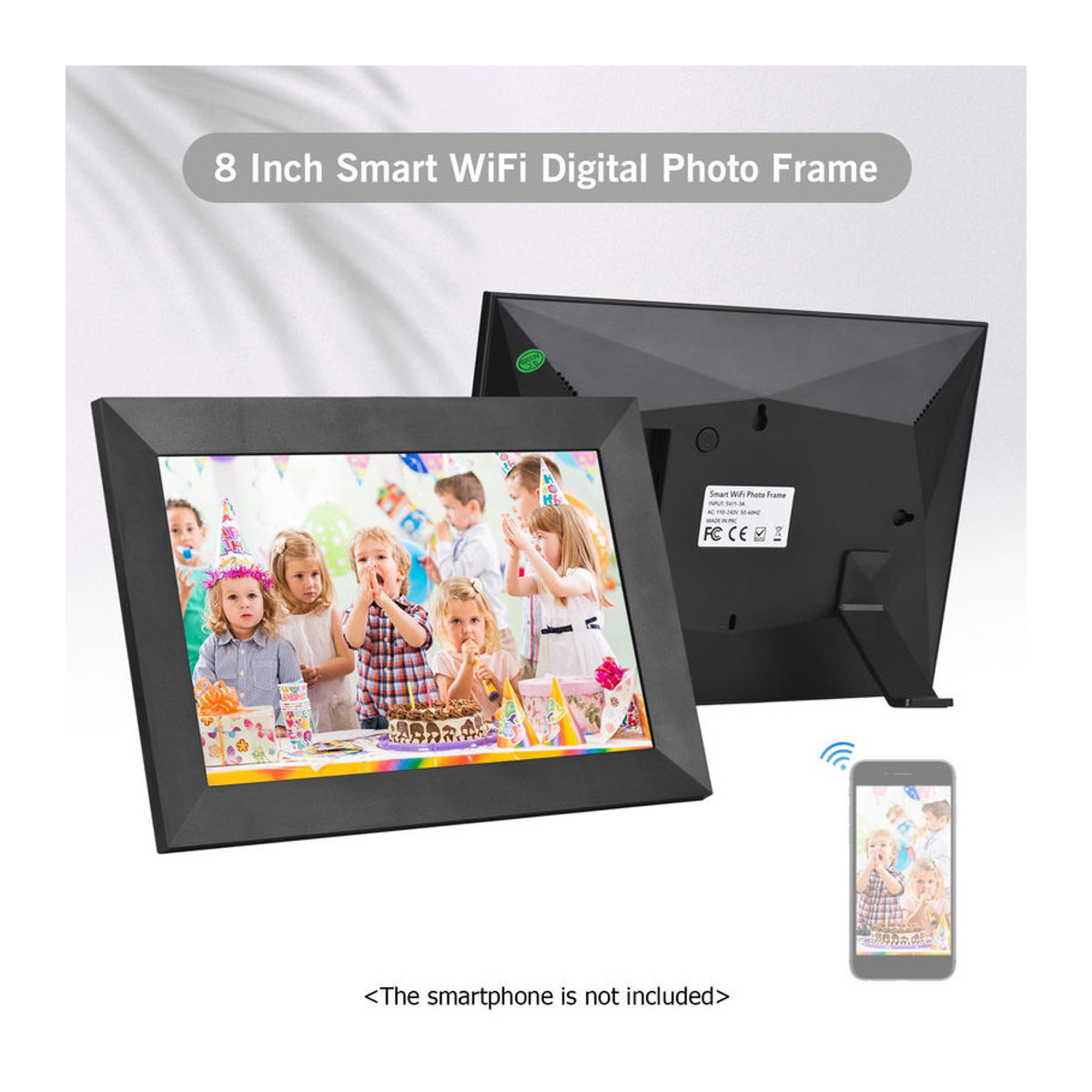 Andoer Smart WiFi Digitaler Bilderrahmen 8 Zoll mit IPS Touchscreen, Videowiedergabe und Musikwiedergabe, Schwarz, B/H: 20 x 13 cm - Bild 8