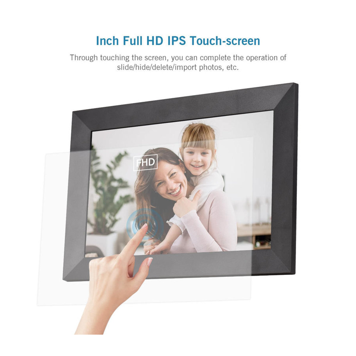 Andoer Smart WiFi Digitaler Bilderrahmen 8 Zoll mit IPS Touchscreen, Videowiedergabe und Musikwiedergabe, Schwarz, B/H: 20 x 13 cm - Bild 9