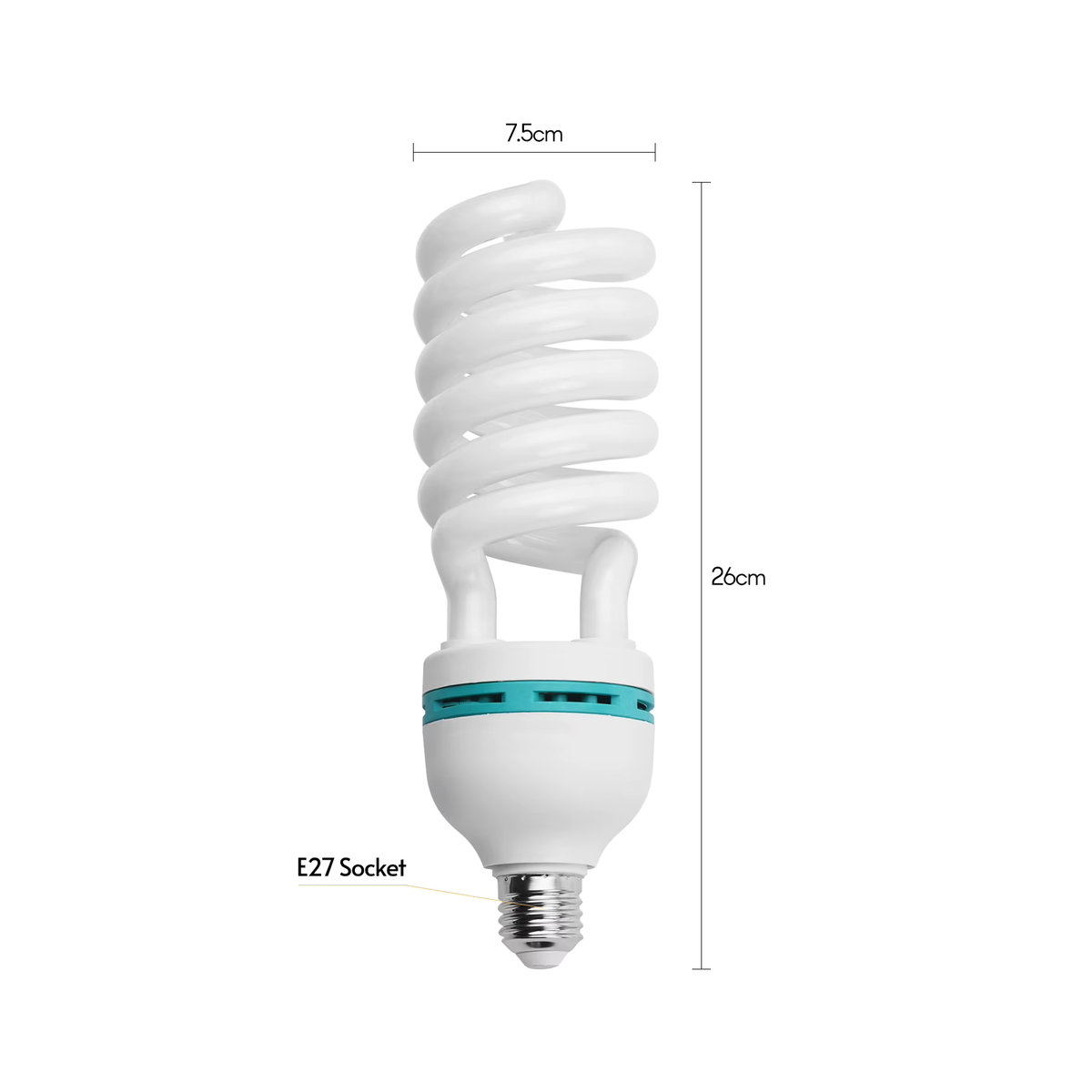 Andoer Spiralförmige Leuchtstofflampe mit E27-Sockel, 135 W, 5500 K Kaltweiß für Studiofotografie und Videobeleuchtung - Bild 3
