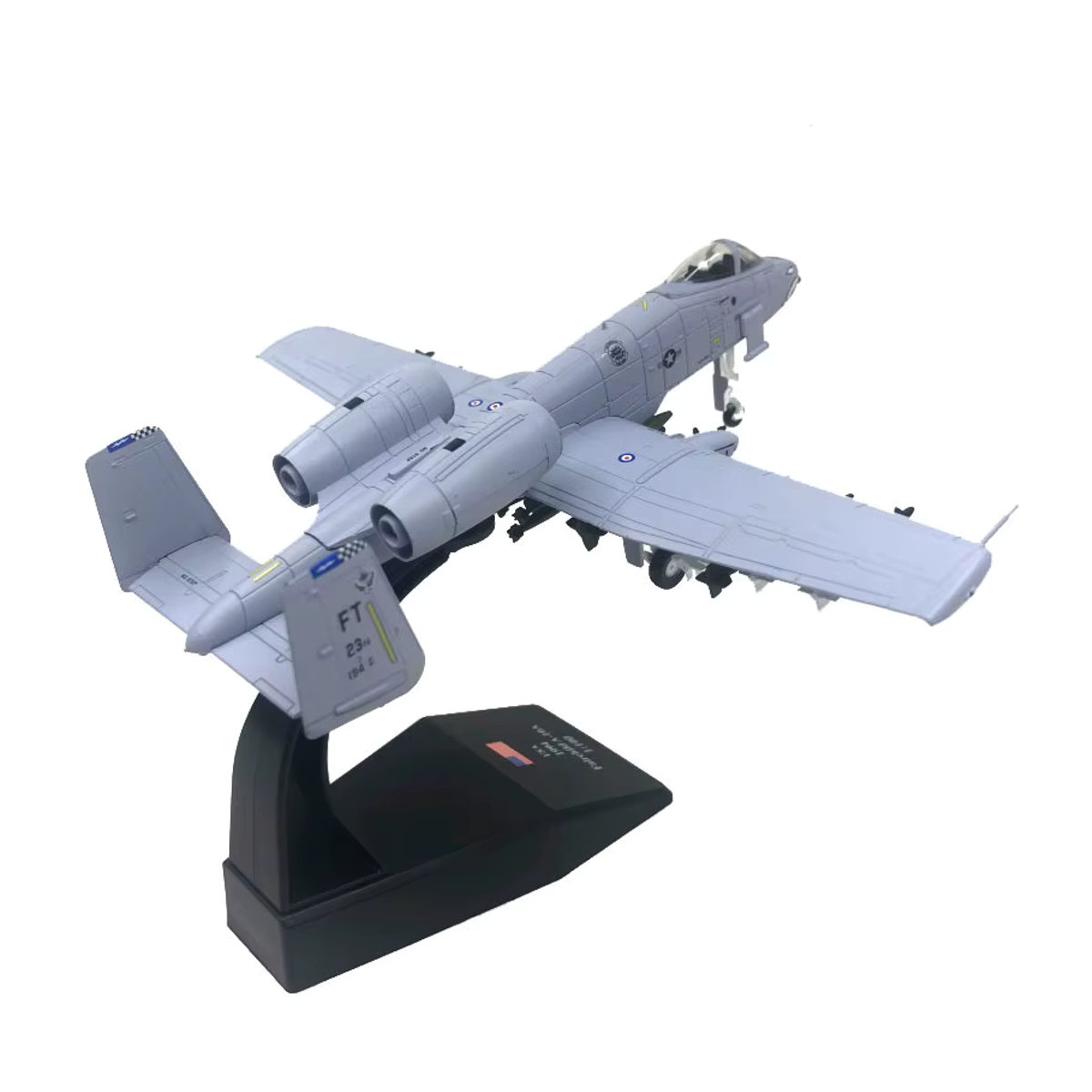 Andralyn A-10 Thunderbolt Kampfflugzeugmodell aus Metall im Maßstab 1:100, Grau mit Shark Mouth Design - Bild 5