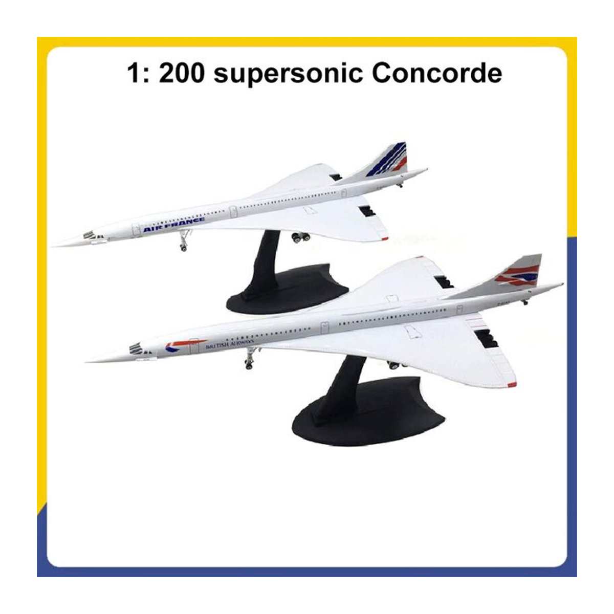 Andralyn Concorde Supersonic Flugzeug Modell aus Metall im Maßstab 1:200 in Weiß - Bild 1