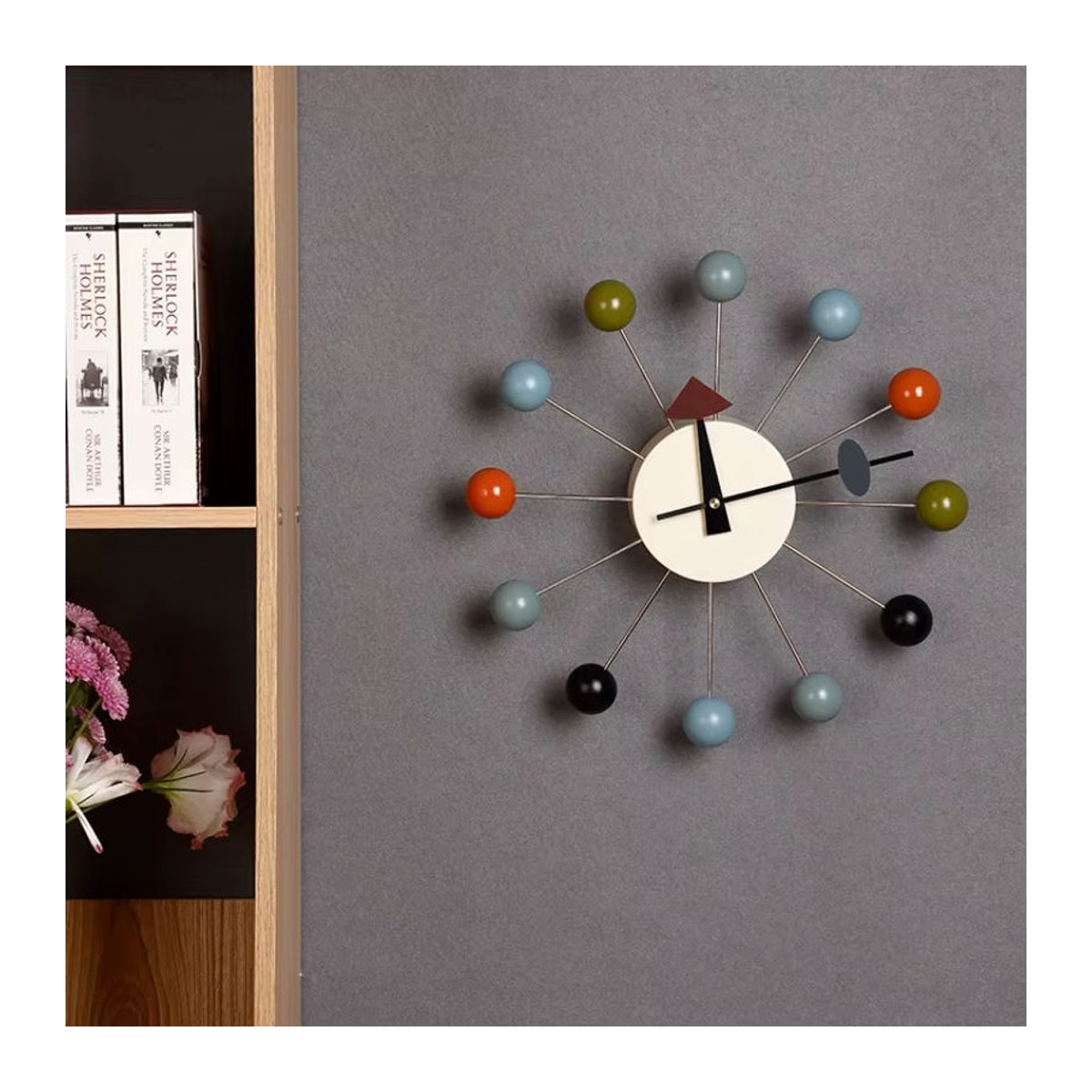 ANENG Wanduhr aus Holz in Braun und Mehrfarbig, moderne runde Analog-Uhr mit geräuschlosem Uhrwerk für dein Wohnzimmer - Bild 2