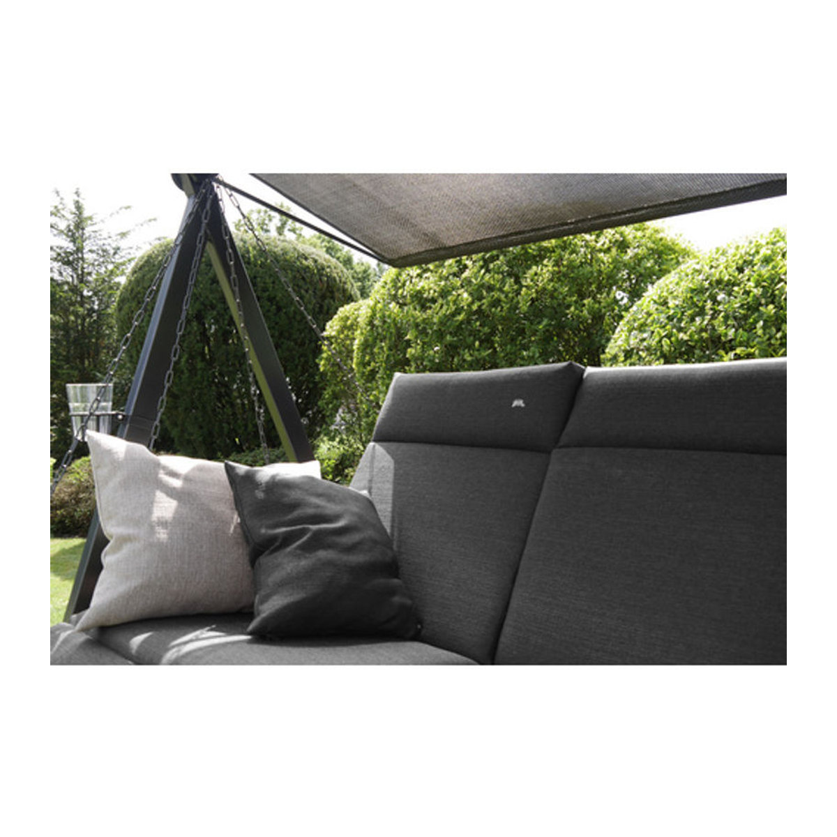 Angerer Freizeitmöbel Hollywoodschaukel Lounge 3-Sitzer mit Auflagen Grau B: 210 cm, H: 145 cm, T: 160 cm - Bild 1