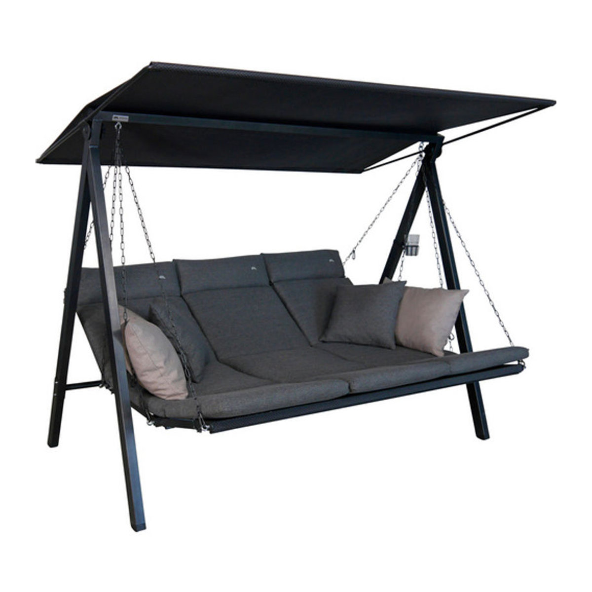 Angerer Freizeitmöbel Hollywoodschaukel Lounge 3-Sitzer mit Auflagen Grau B: 210 cm, H: 145 cm, T: 160 cm - Bild 2
