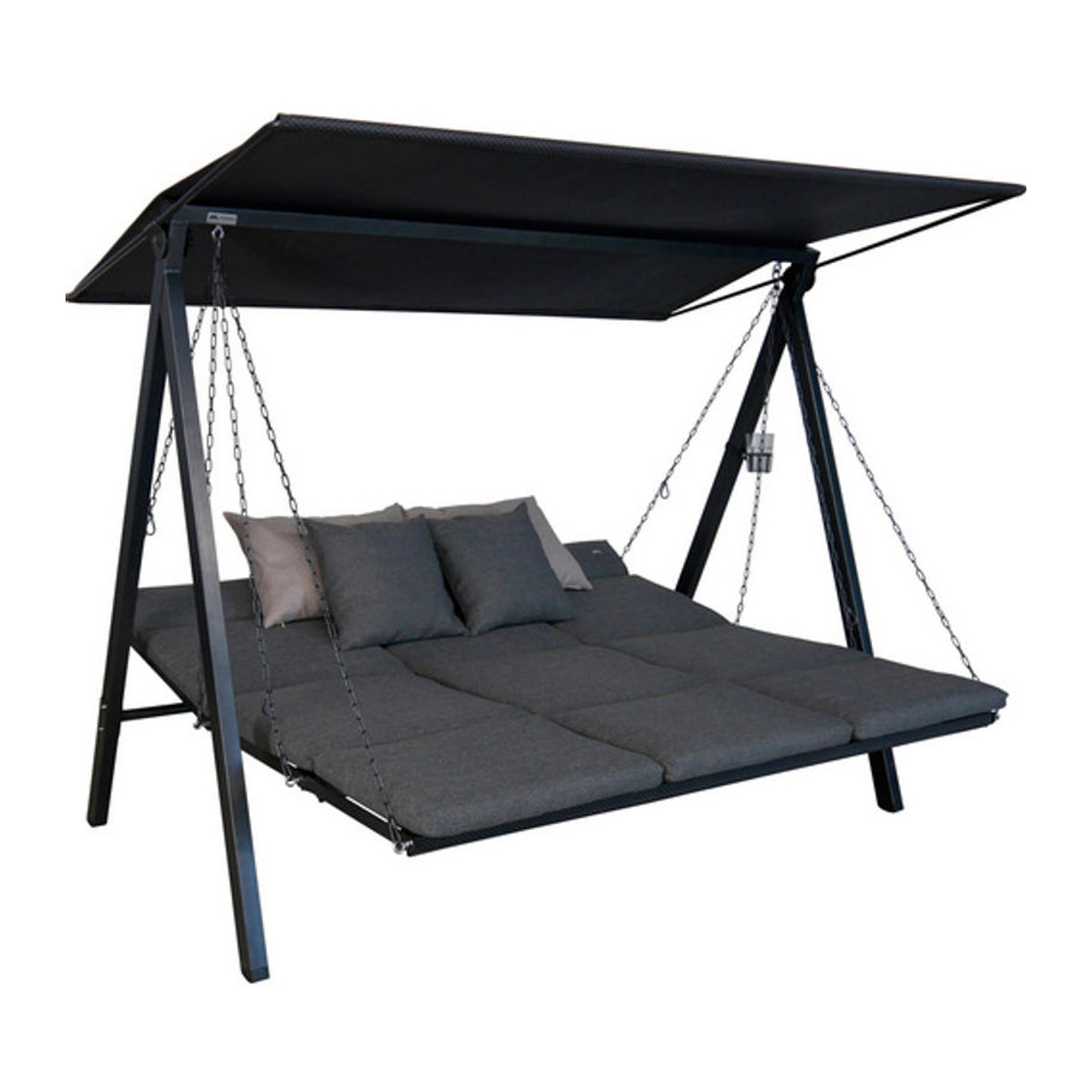Angerer Freizeitmöbel Hollywoodschaukel Lounge 3-Sitzer mit Auflagen Grau B: 210 cm, H: 145 cm, T: 160 cm - Bild 3