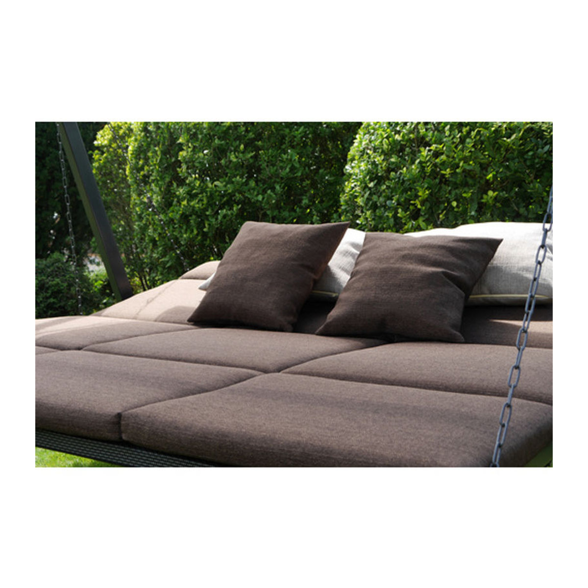 Angerer Freizeitmöbel Hollywoodschaukel Lounge 3-Sitzer mit Auflagen in Braun und Grau, B/T/H: 210 x 160 x 145 cm - Bild 1