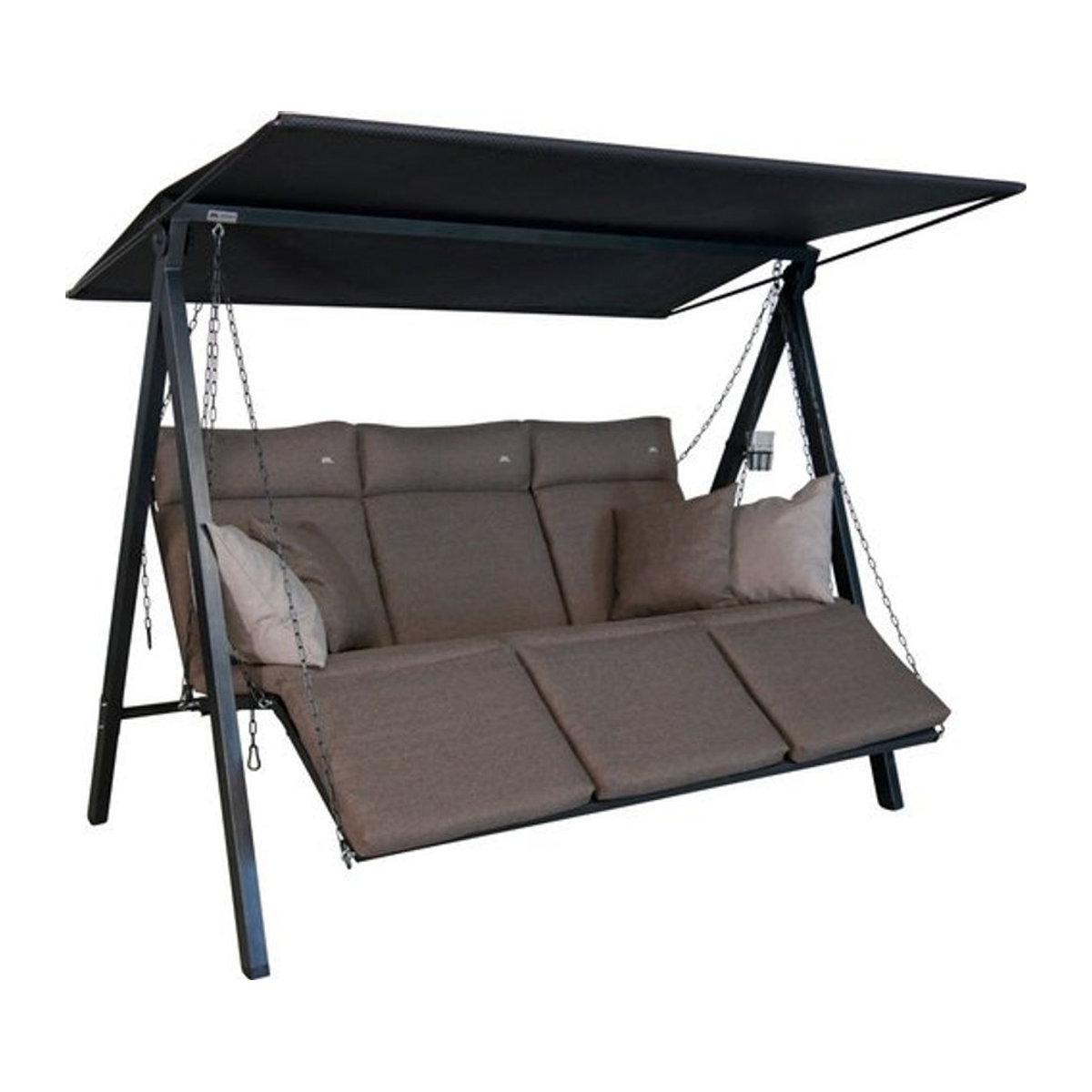 Angerer Hollywoodschaukel Lounge 3-Sitzer mit Auflagen in Grau Taupe - Bild 1