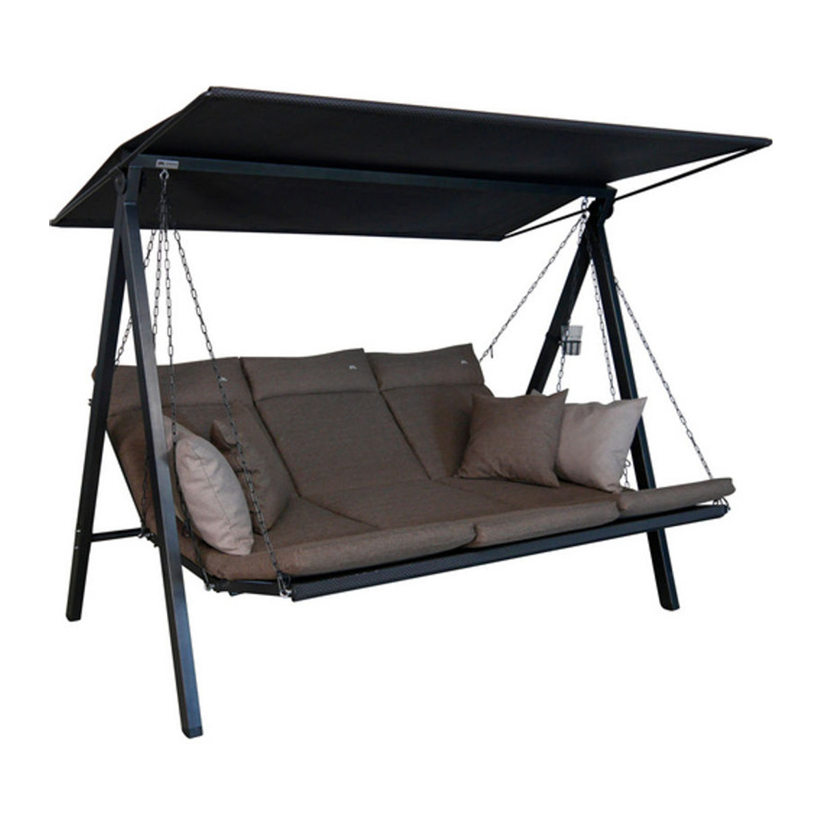 Angerer Hollywoodschaukel Lounge 3-Sitzer mit Auflagen in Grau Taupe - Bild 3