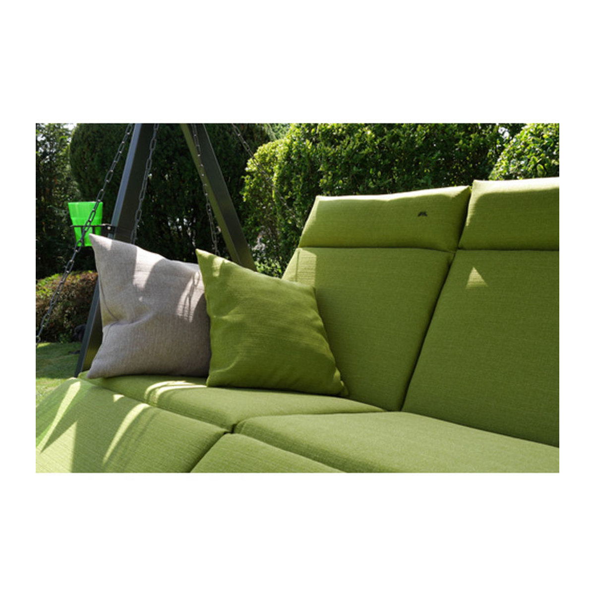 Angerer Hollywoodschaukel Lounge 3-Sitzer mit Auflagen in Grün und Grau B/T/H: 210 x 145 x 73 cm - Bild 2