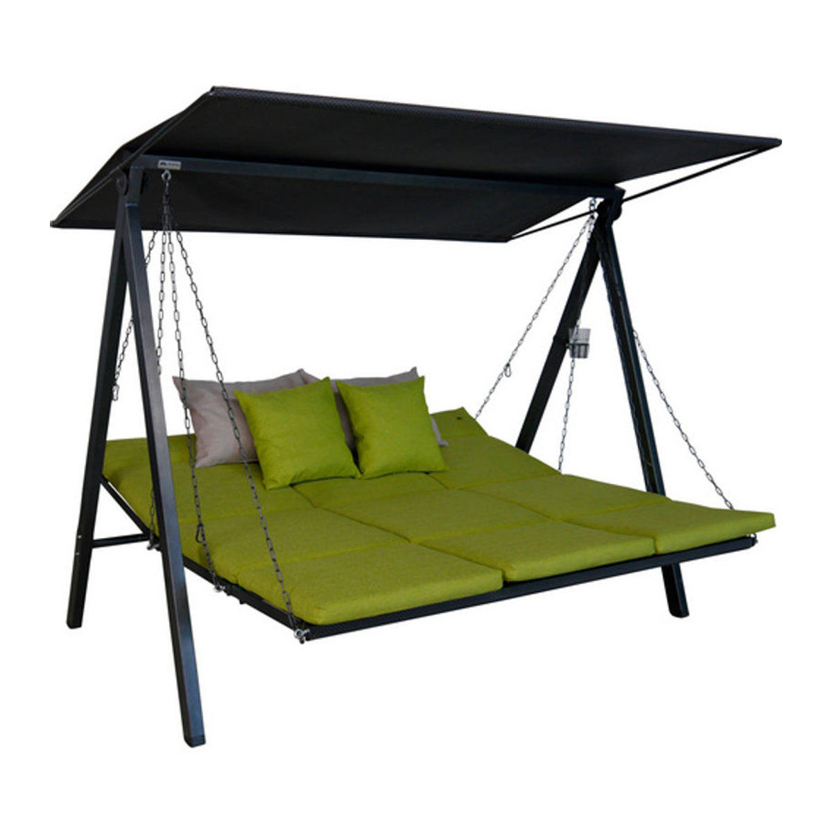 Angerer Hollywoodschaukel Lounge 3-Sitzer mit Auflagen in Grün und Grau B/T/H: 210 x 145 x 73 cm - Bild 3