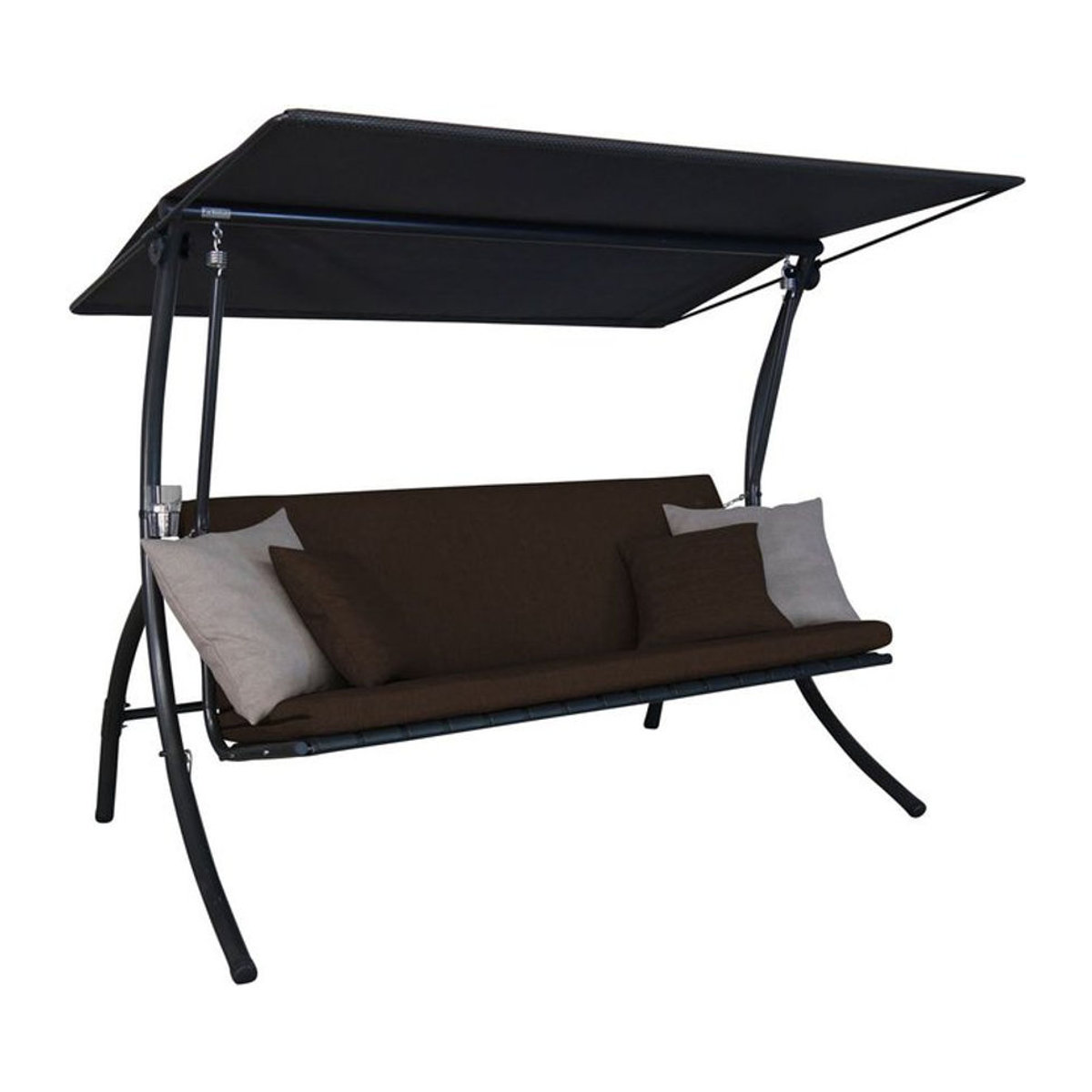 Angerer Hollywoodschaukel Motion Smart 3-Sitzer mit Auflagen, Braun, B/T/H: 210 x 145 x 160 cm - Bild 1