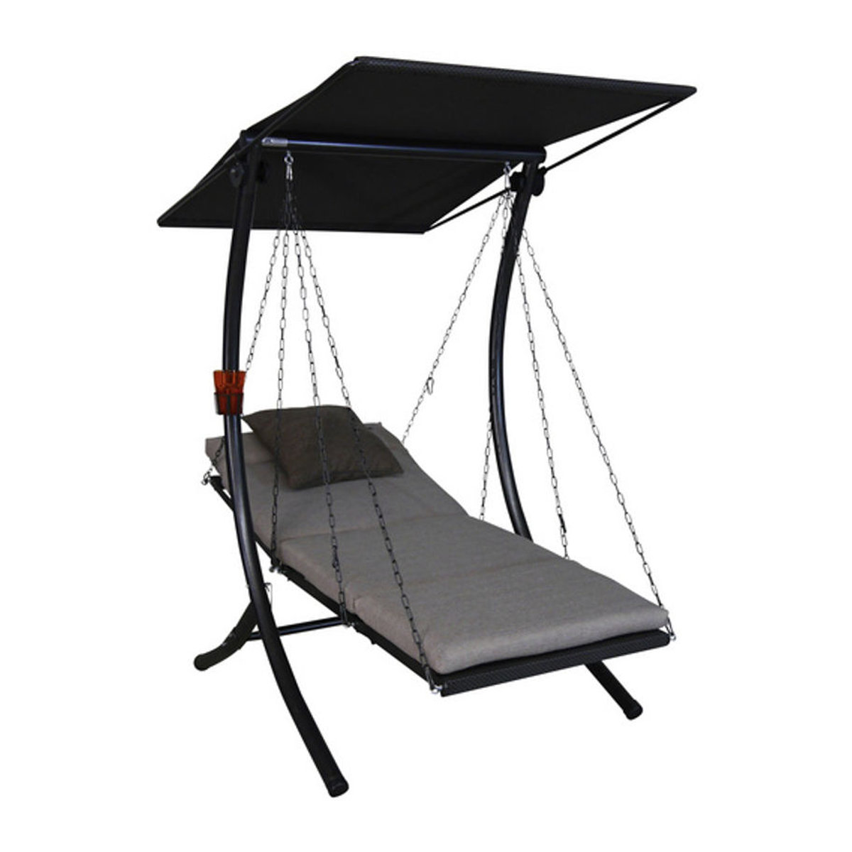 Angerer Hollywoodschaukel Swing Smart 1-Sitzer mit Auflagen in Beige und Grau aus Polyester Stoff - Bild 3