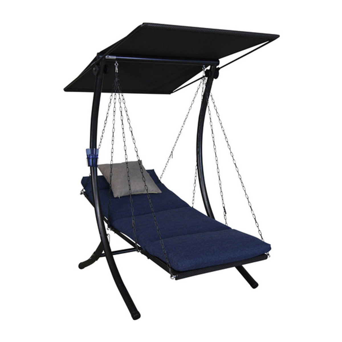 Angerer Hollywoodschaukel Swing Smart 1-Sitzer mit Auflagen in Blau und Grau - Bild 2