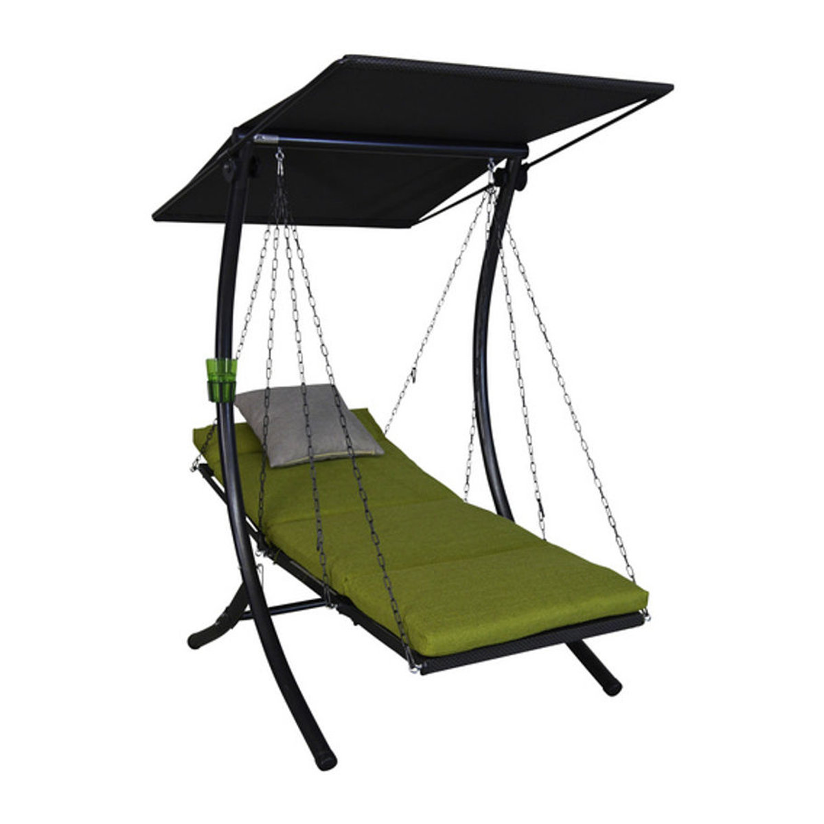 Angerer Hollywoodschaukel Swing Smart 1-Sitzer mit Auflagen in Grün/Grau B/T/H: 160 x 145 x 100 cm - Bild 2