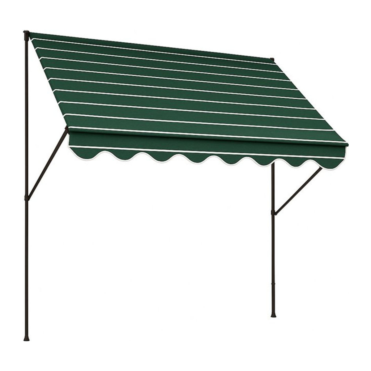 Angerer Klemmmarkise aus Acryl in Grün und Beige mit Nadelstreifen, Breite: 400 cm - Bild 1