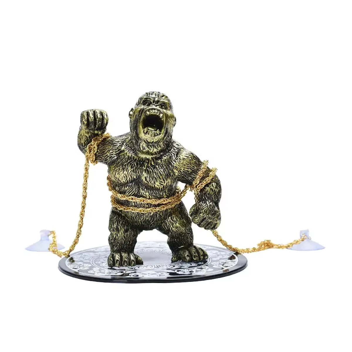 Angry Gorilla Auto-Ornament aus Kunstharz in Gold für Armaturenbrett, Büro oder Aquarium - Bild 7