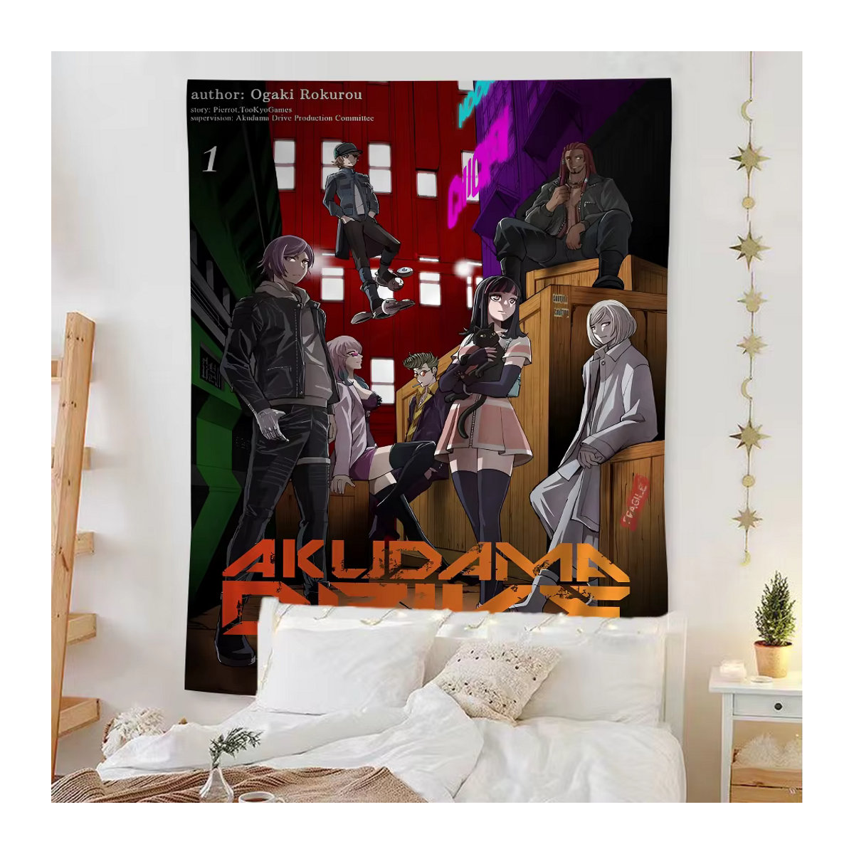 Anime Akudama Drive Wandteppich von Potdemiel, mehrfarbig, rechteckig, hängend - Bild 2