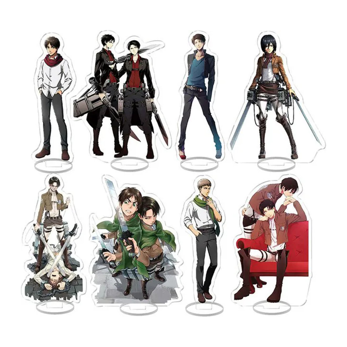 Anime Attack On Titan Eren Levi Acryl-Standfigur aus Kunststoff, mehrfarbig, Deko-Tischfigur für Fans - Bild 1