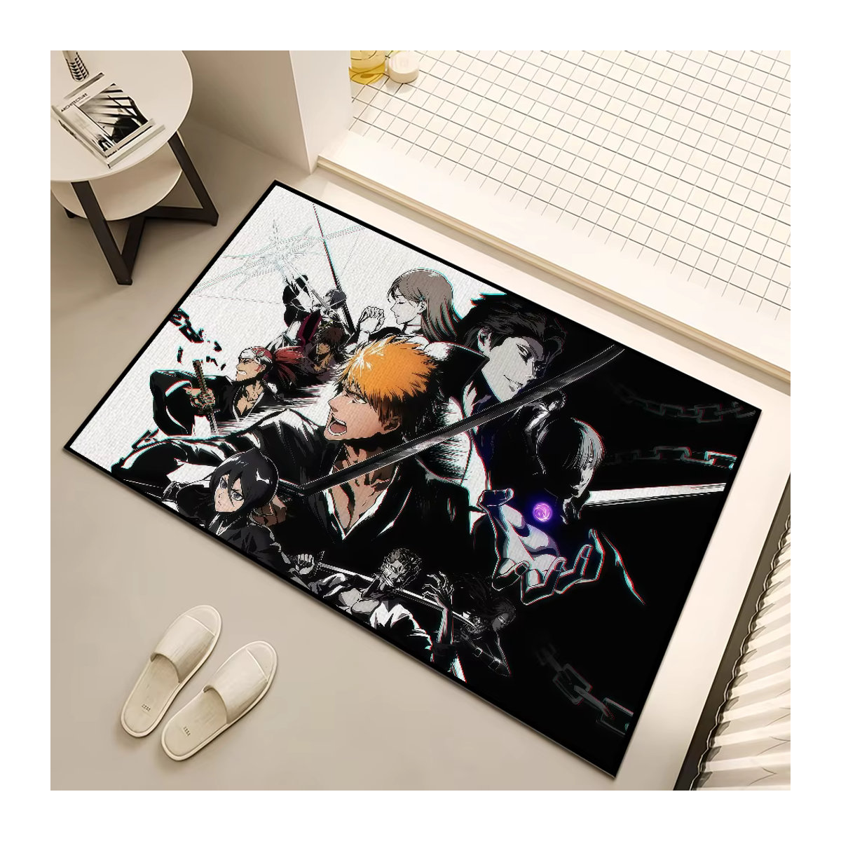Anime Bleichmesser Fußmatte in Schwarz für Wohnzimmer, Schlafzimmer oder Bad - Bild 5