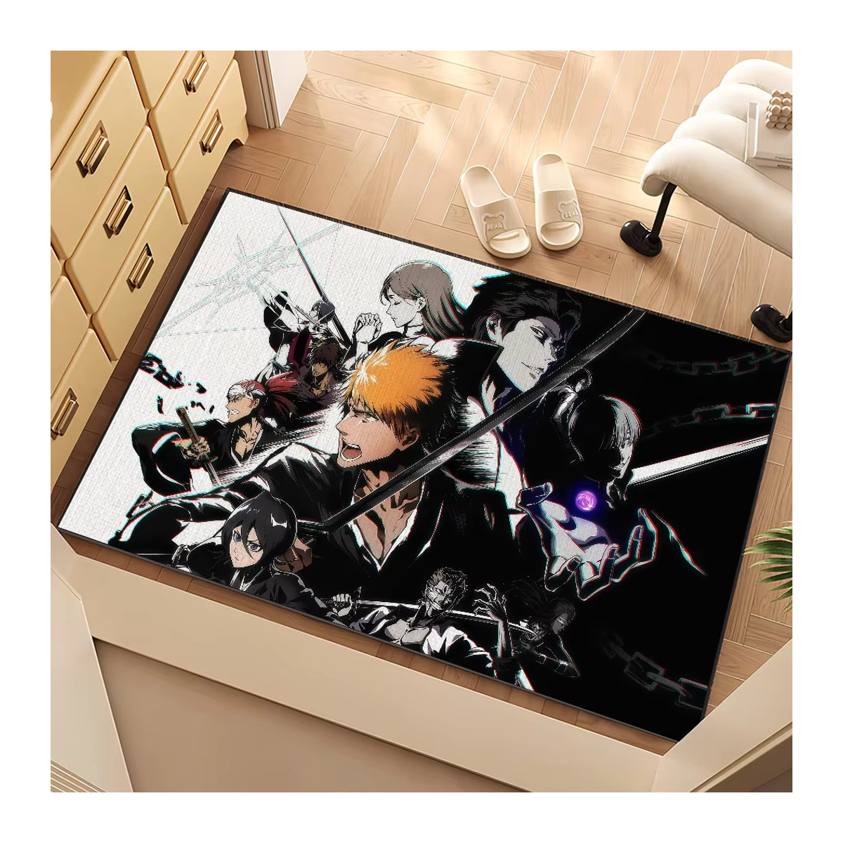 Anime Bleichmesser Fußmatte in Schwarz für Wohnzimmer, Schlafzimmer oder Bad - Bild 6