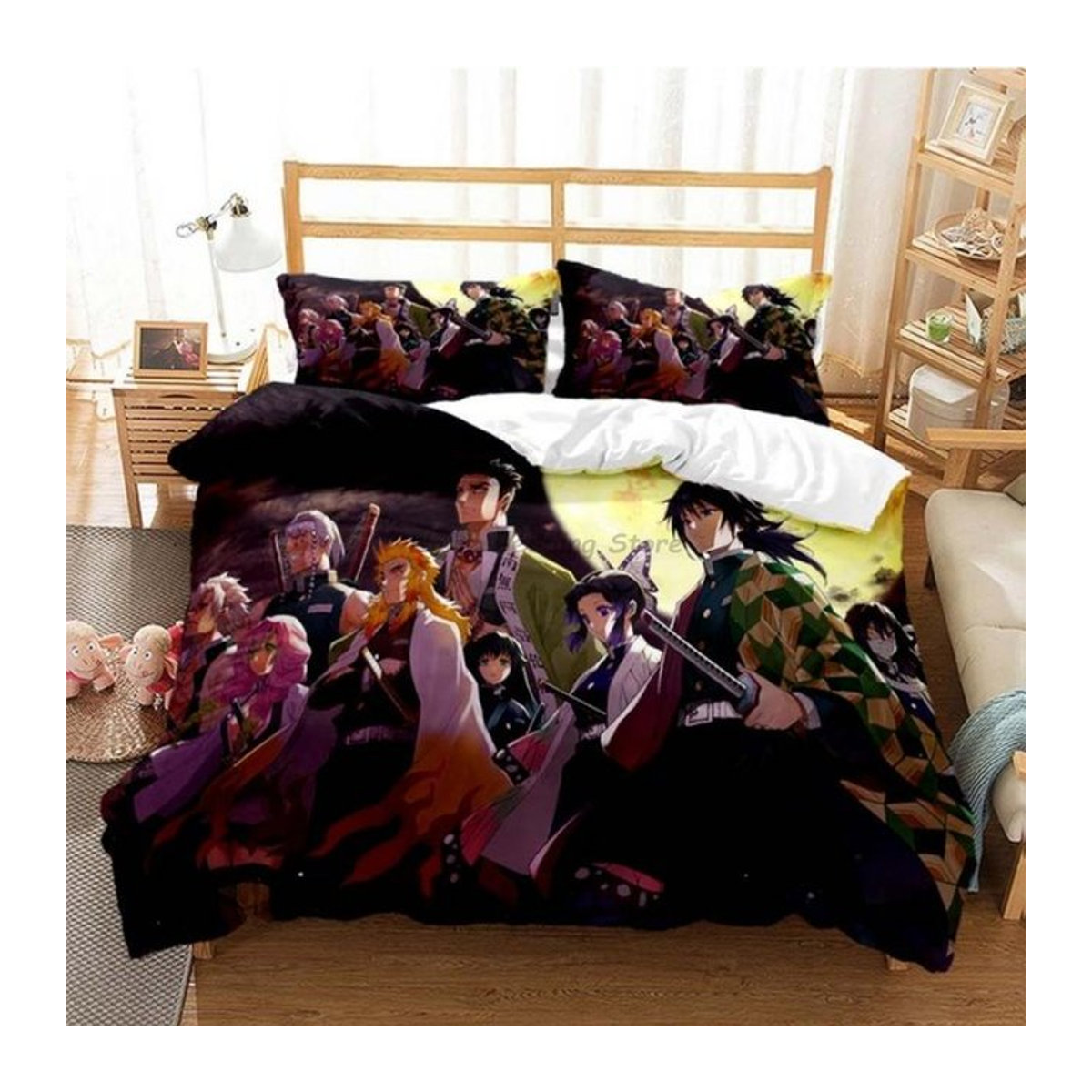 Anime Demon Slayer Bettwäsche-Set mehrfarbig B/H: 180 x 210 cm - Bild 1