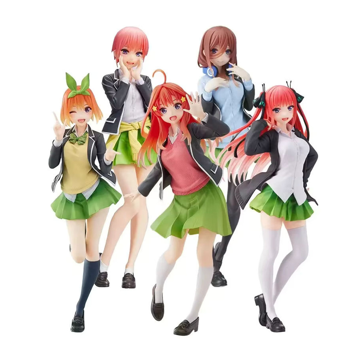 Anime Die Quintessenz Quintuplets Figuren Set aus PVC in Schuluniform, mehrfarbig - Bild 3