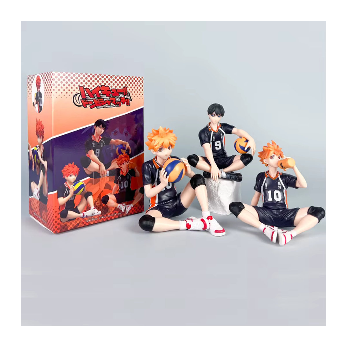 Anime Figuren Set Shoyo Hinata, Kenma Kozume und Tobio Kageyama in mehrfarbig, Kunststoff, Höhe: 10-12 cm - Bild 2