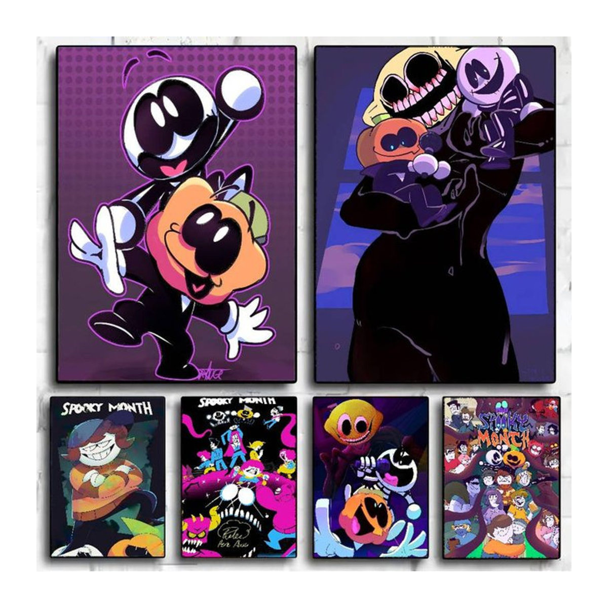 Anime Halloween Filmplakat als mehrfarbige Wandkunst im Hochformat und rechteckigem Design - Bild 1