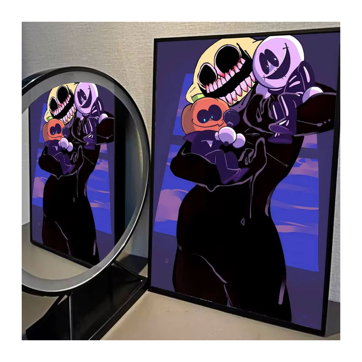 Anime Halloween Filmplakat als mehrfarbige Wandkunst im Hochformat und rechteckigem Design - Bild 2