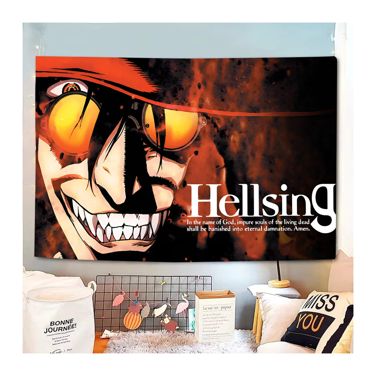 Anime Hellsing Fotografie Hintergrund Poster aus Textil in Mehrfarbig - Bild 2